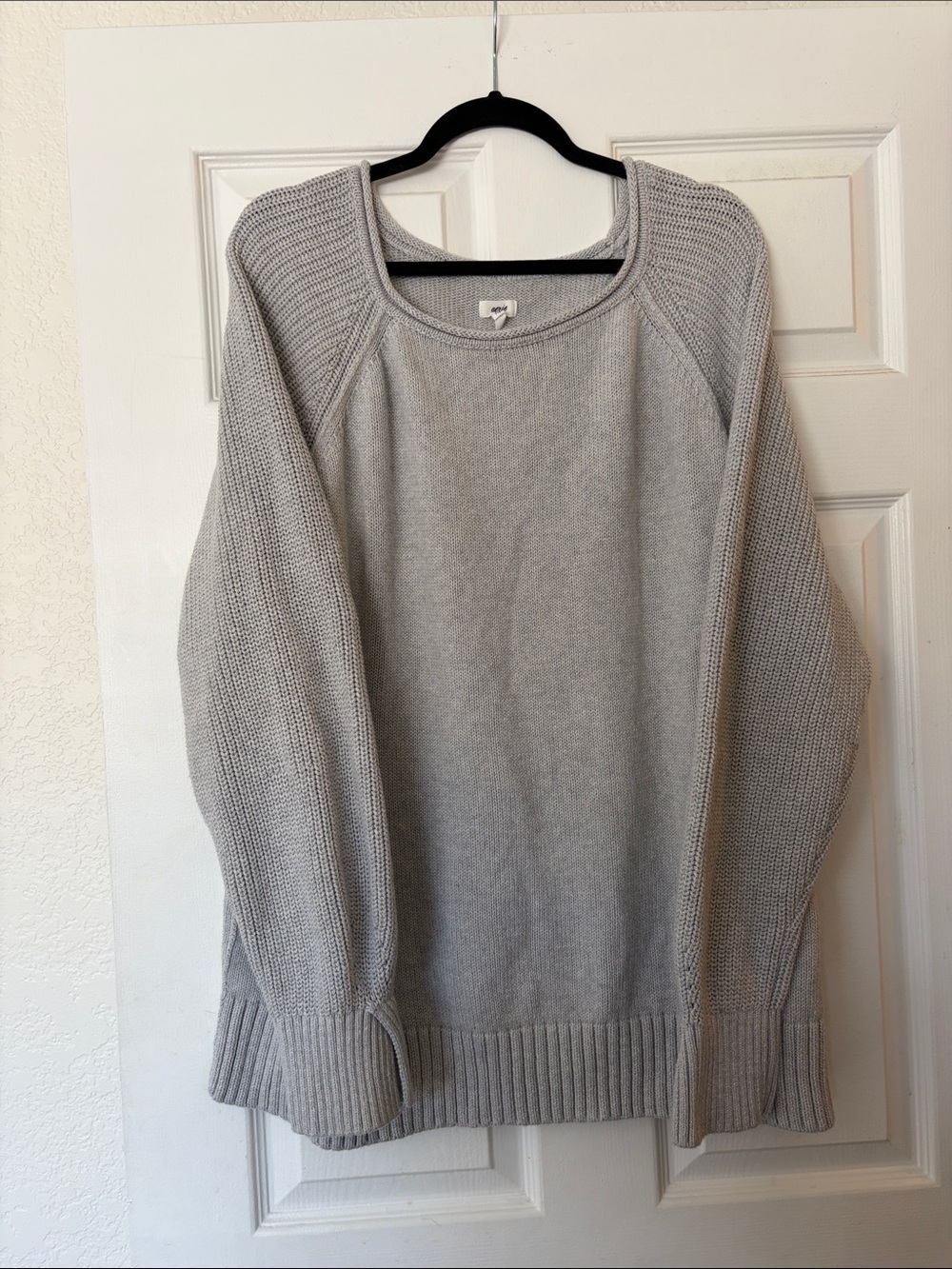 aerie Light Gray Crewneck Knit Sweater